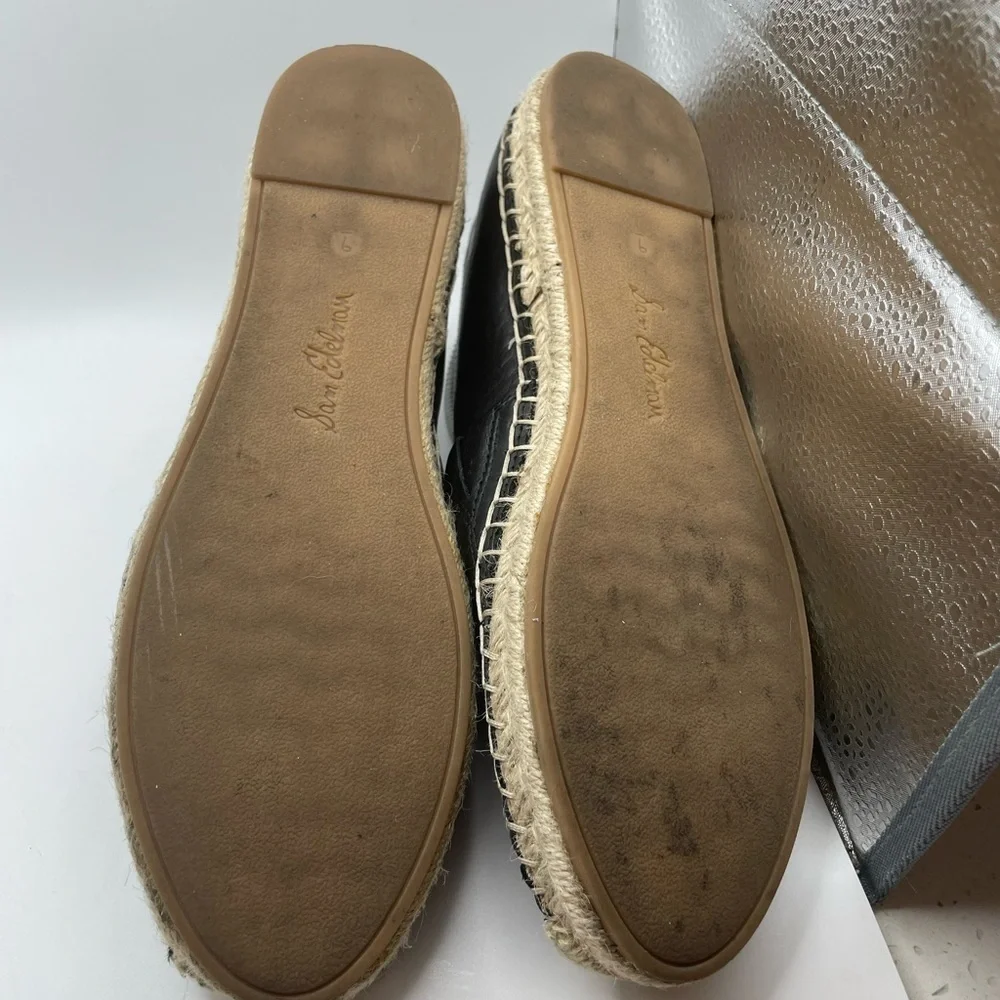 Sam Edelman Khloe black leather espadrilles size 9